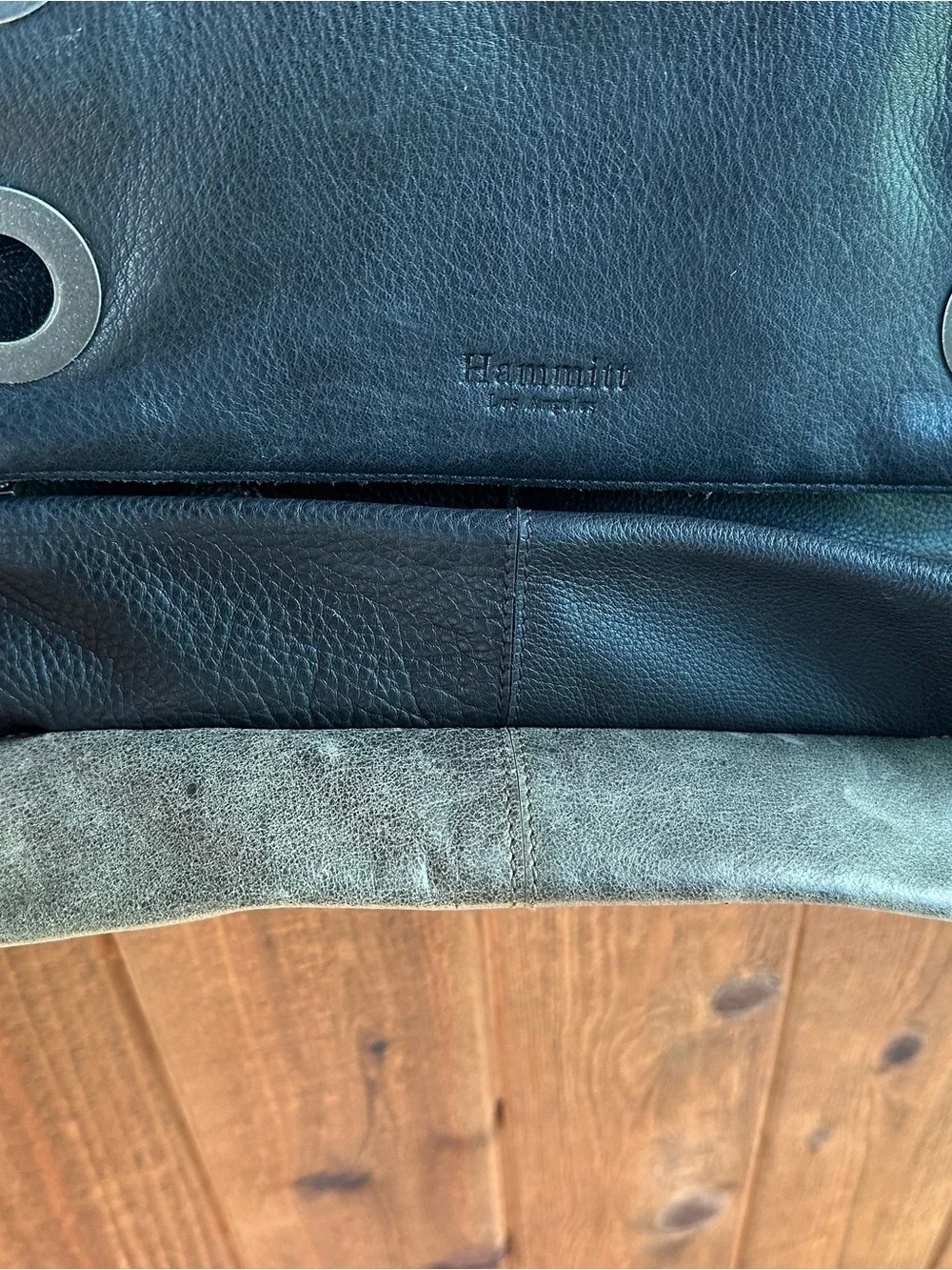 Early Hammitt Large Montana Shoulder/Crossbody Bag Reversible Black and Gray